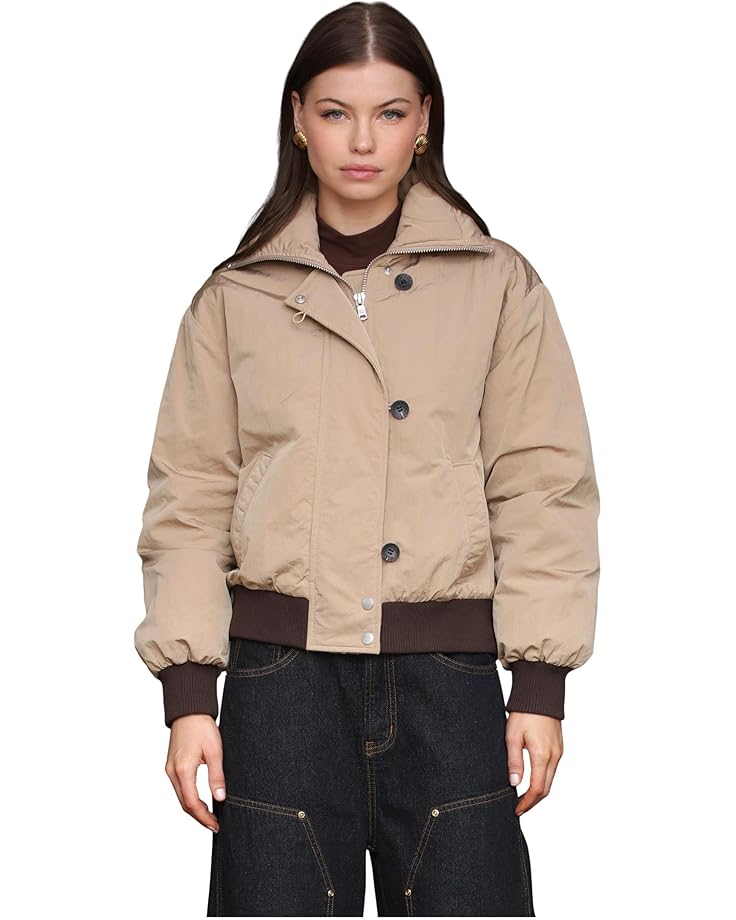 Avec Les Filles Padded High Neck Bomber Jacket - Main View