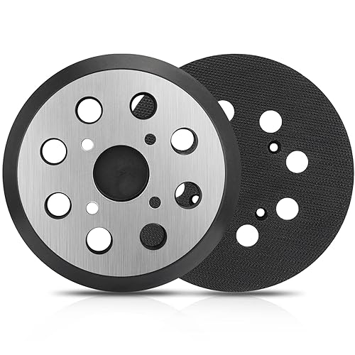 Paquete de 2 Almohadillas de Lijadora Orbital de 5 Pulgadas con 8 Agujeros Compatible con Ridgid R2501 R2600 R2601 R8606 Lijadora Orbital Aleatoria