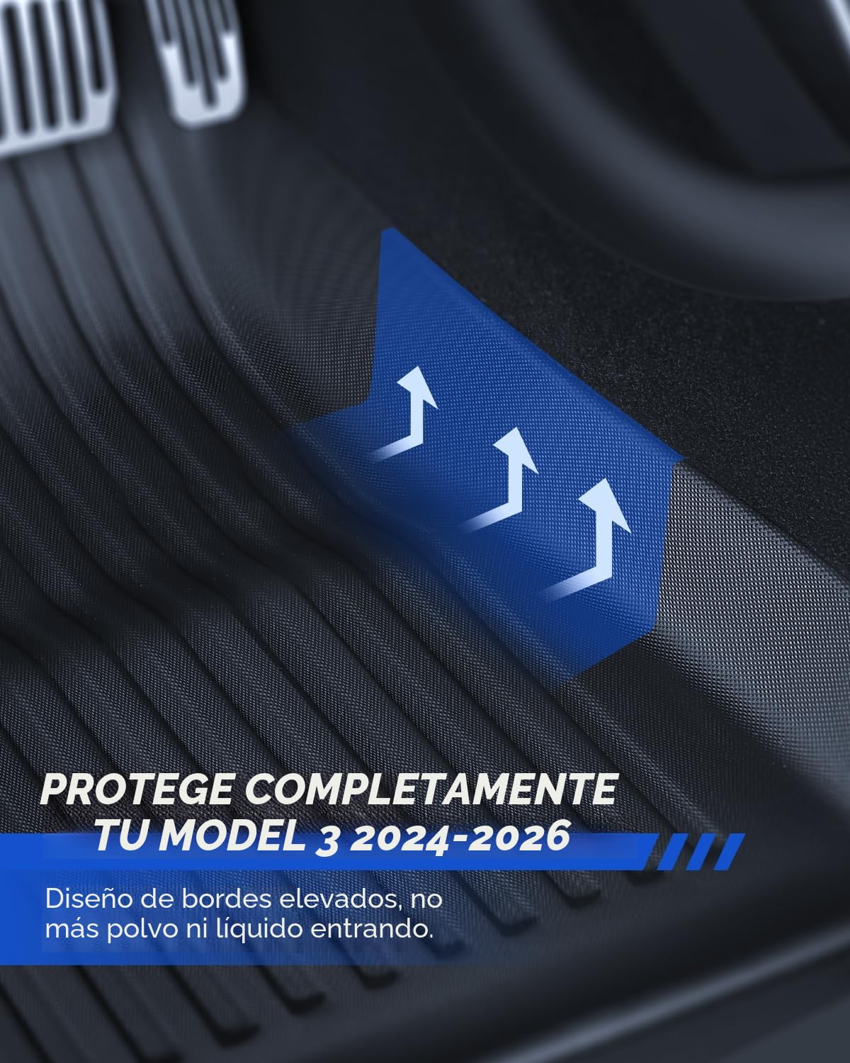 Alfombrillas 6 Pzs para Tesla Model 3 2024-2026 Alfombrillas para Todo Clima 3D con Bordes Altos TPE Alfombrilla de Maletero de 3 Capas para Tesla Model 3 Highland Accesorios
