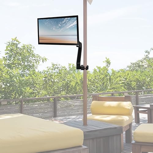 Miniatura 7 de VIVO Brazo de montaje en poste neumático universal de movimiento completo para pantallas de monitor de 17 a 32 pulgadas, placa VESA de 2.953 in y