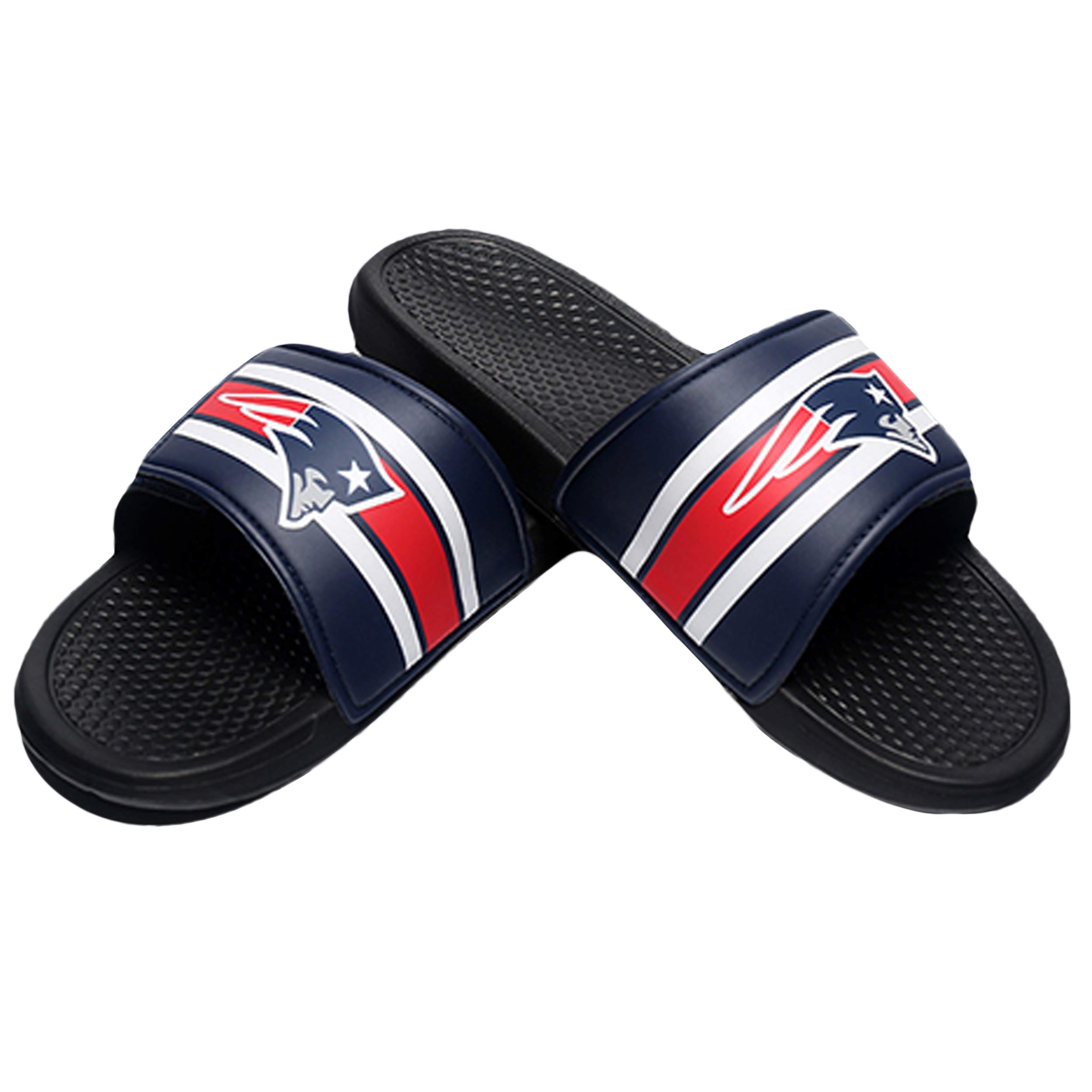 FOCO Men's NFL Team Logo Sport Legacy Stripe Slide Sandals