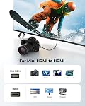 Silkland 8K 4K Mini HDMI to HDMI Cable 10FT, Mini HDMI 2.1 Cord [8K 60Hz, 4K@240Hz 144Hz 120Hz, Upgrade Braided] 48Gbps, Compatible with Camera, Camcorder, Laptop, Tablet, Monitor, Raspberry Pi Zero