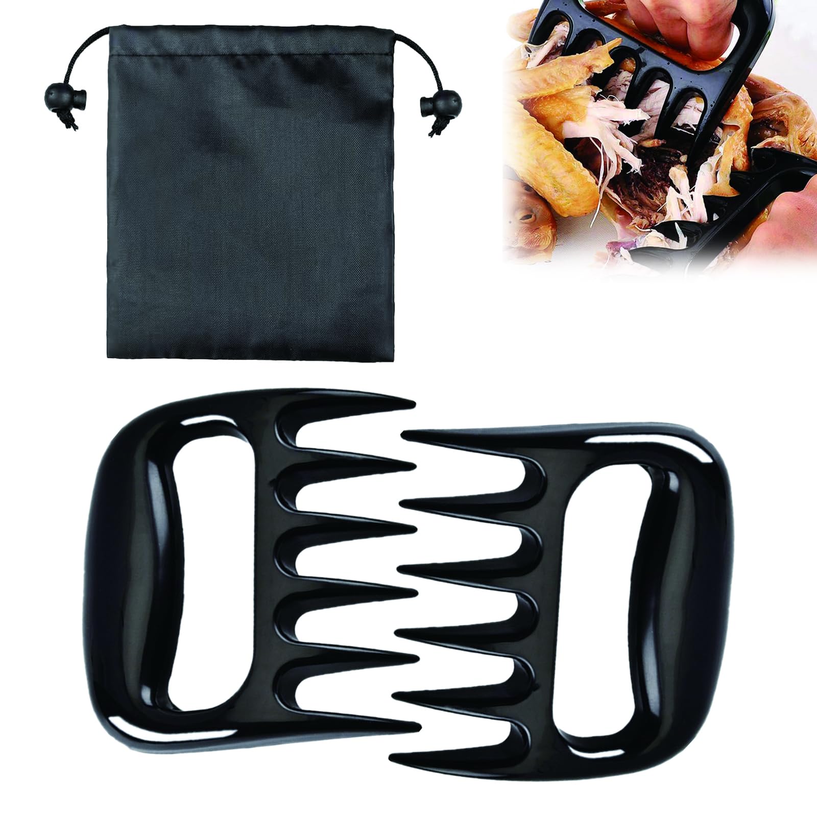 2Pcs Pulled Pork Artigli per Carne, Attrezzi Barbecue Claws, Barbecue Artigli Sfilaccia Pollo, Forchettone da Cucina BBQ, Regali Barbecue Originali per Cuochi/Amanti del Barbecue