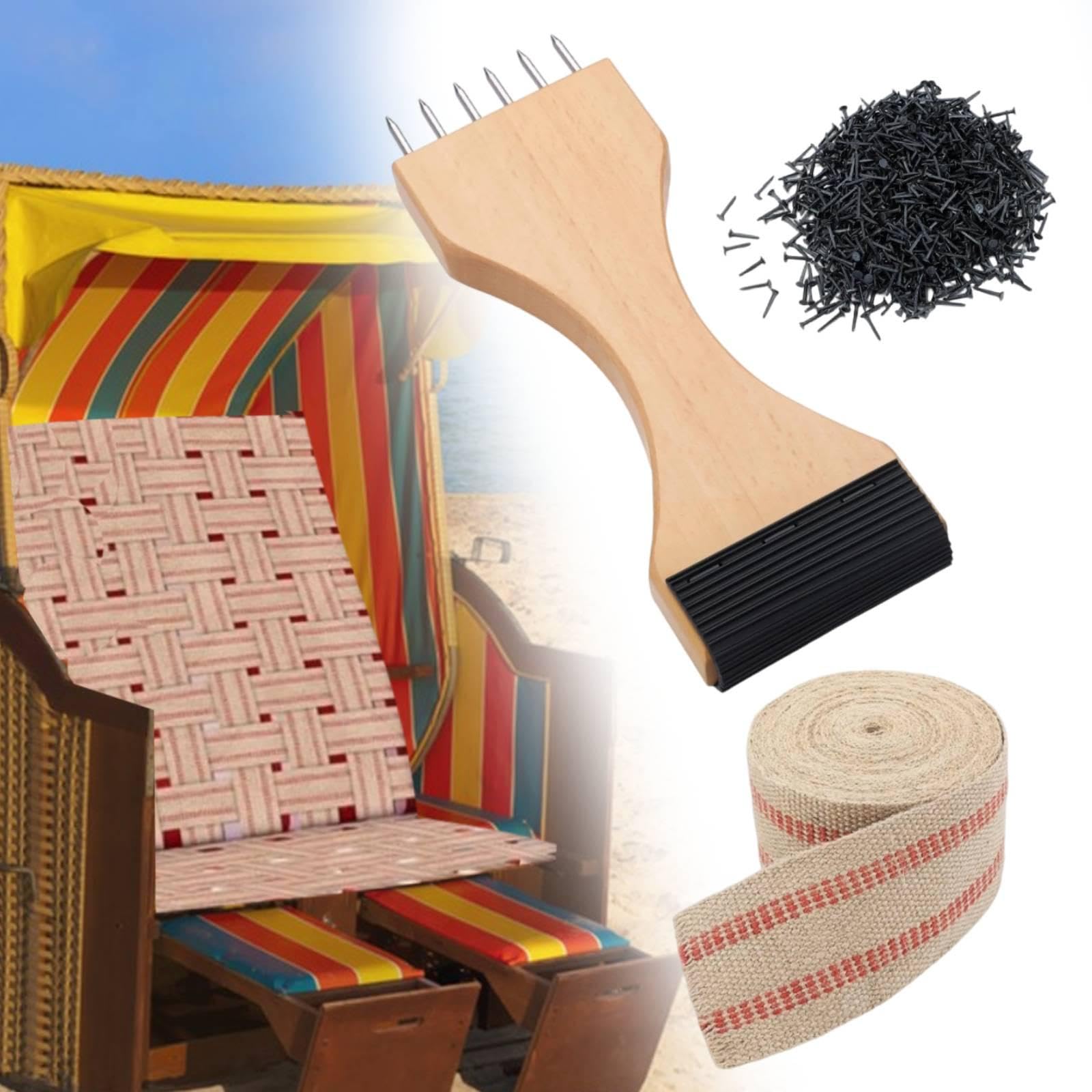 Stretcher Equipo para Estirar Cinchas en Tapicería Herramienta con Palanca Ergonómica Tensor de Madera con Cinta de Yute Accesorio para