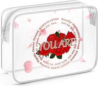Christian Gifts for Women Faith Clear Makeup Bags with Zipper Inspiration Religious Gifts Catholic Gifts for Mom Cosmetic Travel Bag Organizer Spiritual Gifts for Friends Birthday Christmas Gift