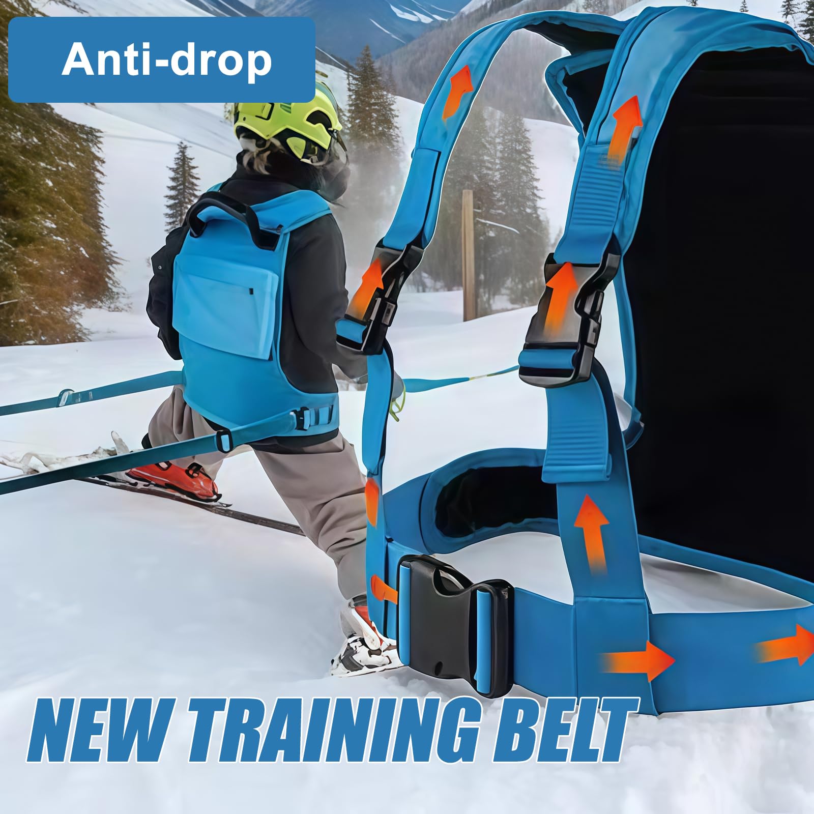 Ski- und Snowboard-Trainingsgurt für Kinder: Skigurttrainer Ski-Geschirr für Kinder mit Einfacher Hebestuhlgriff aus Traktionsgurt, Ski und Snowboardgurt Trainer Gurt für Kinder Jungen Mädchen