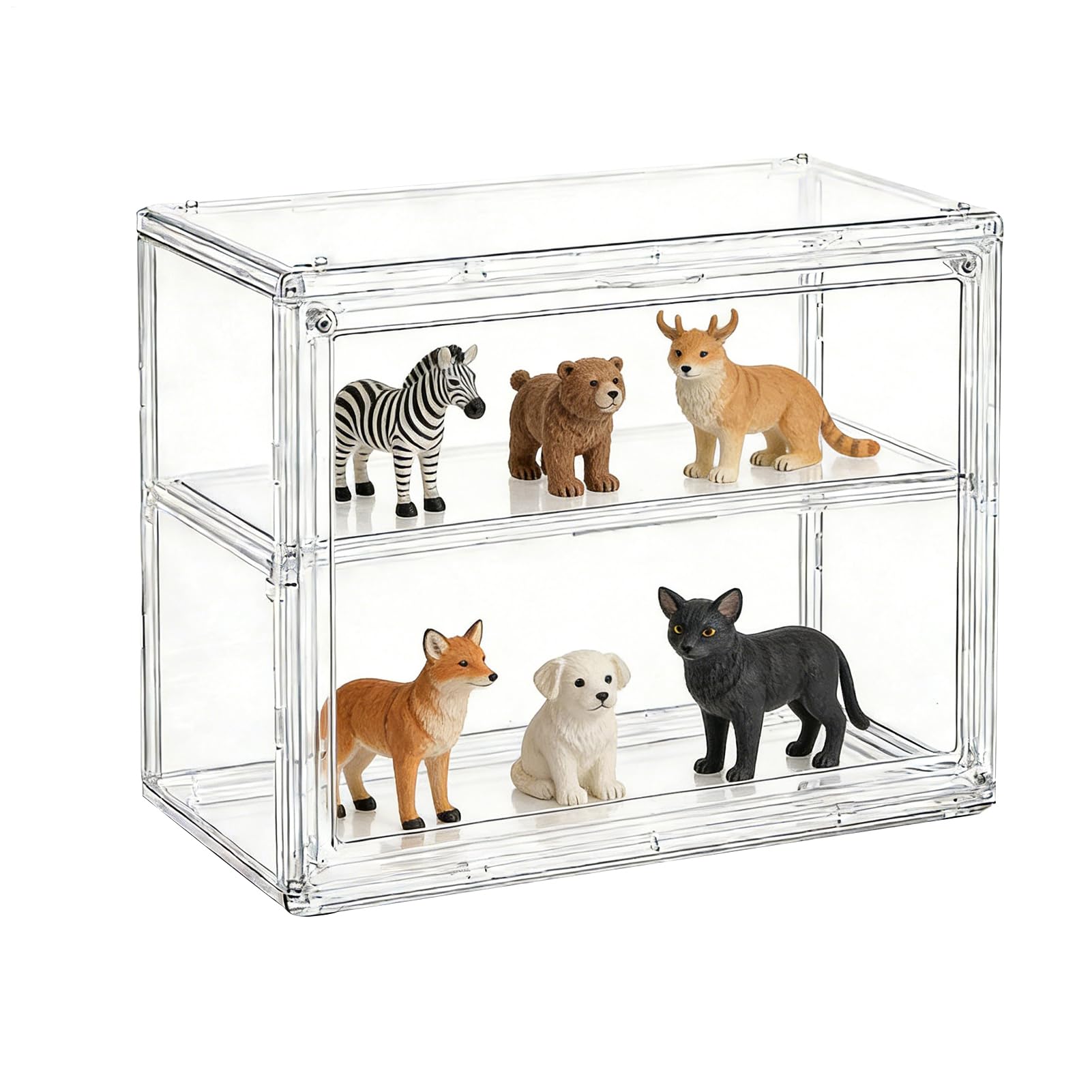 Vitrine transparente en acrylique : boîte de rangement avec porte magnétique pour livres