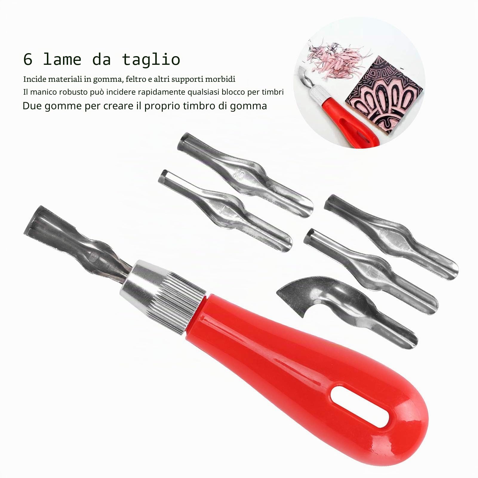 Fdit Kit Intaglio Timbri 15 Pezzi con Gomma Crepla e Rullo, Set Completo per Principianti Arte Fai da Te Artigianato