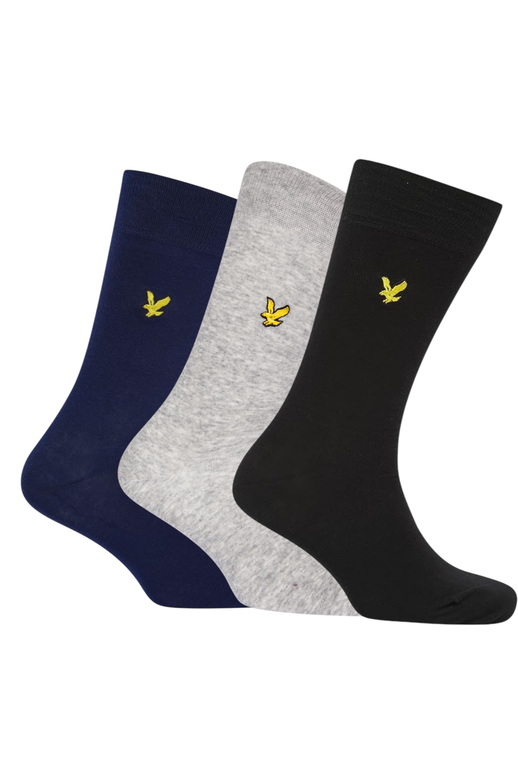 Lyle & Scott Men's Grey Marl/Peacoat/Black 3 Pack Socks Angus Grey One Size