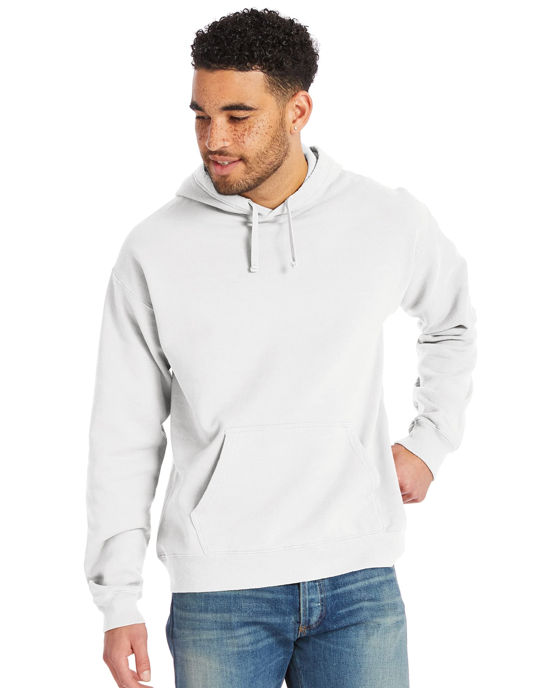 Hanes Comfortwash odzież barwiona bluza z kapturem z polaru, Biały Pfd, XL
