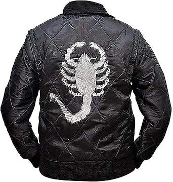 Mens Scorpion Logo Drive Satin Bomber Ryan Gosling Drive Jacket Cosplay Halloween
