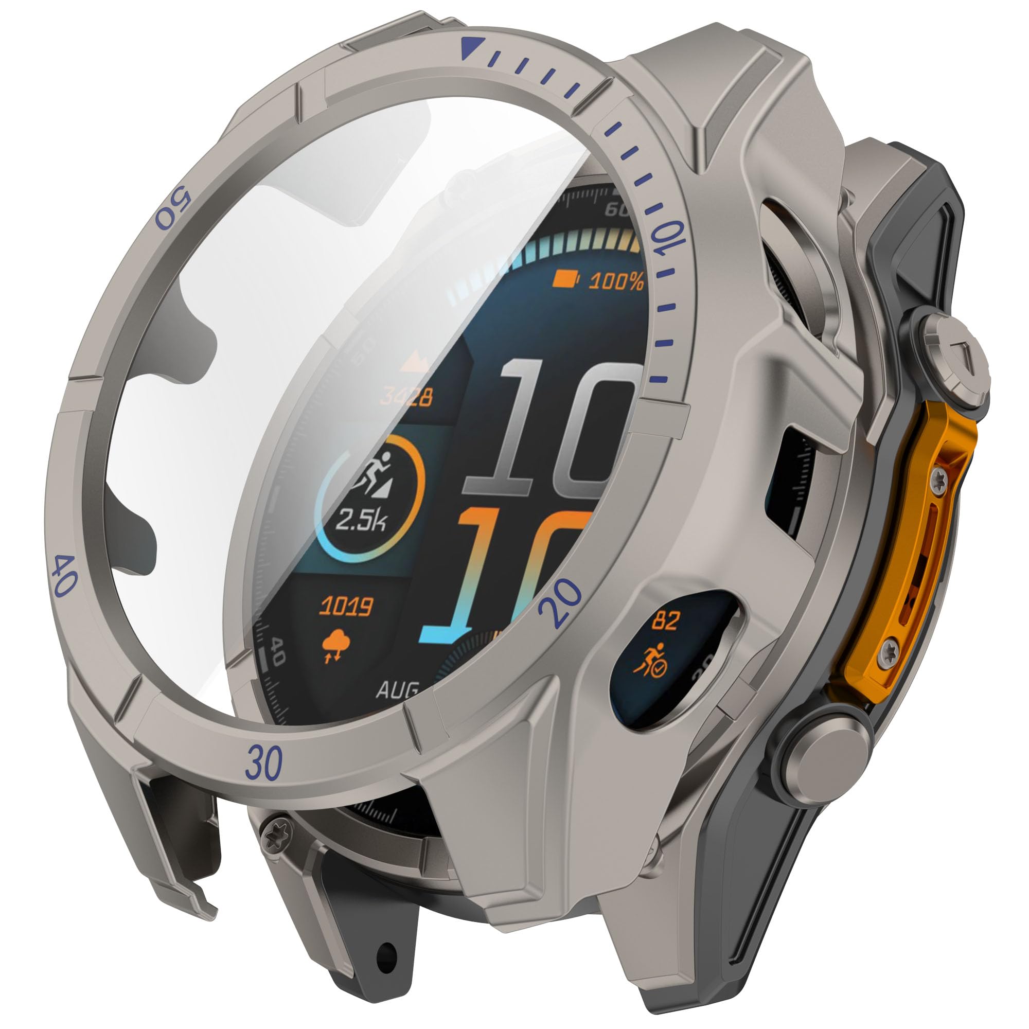 Hoesjes compatibel met Garmin Fenix 8 Solar 47mm 51mm Case, TPU Beschermende Cases Cover Protector Shell Bumper voor Garmin Fenix 8 Solar 47mm 51mm (Blauw, Fenix 8 Solar 47mm