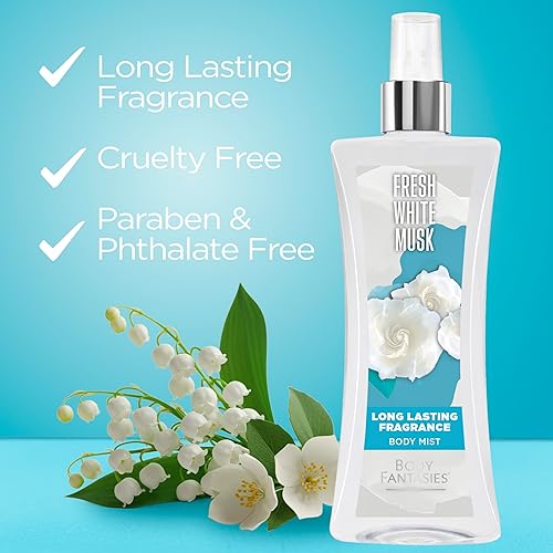 Miniatura 8 de Body Fantasies Signature Fragancia en aerosol corporal almizcle blanco fresco 8 onzas líquidas