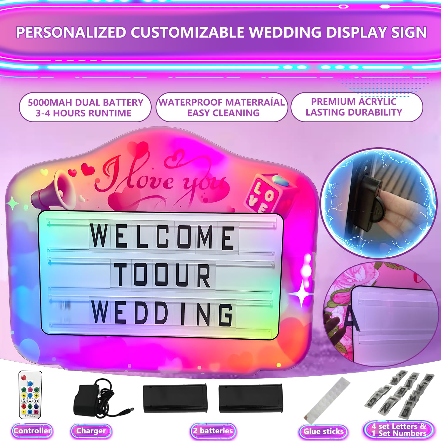 Cartel de servicio de botella LED – Marquesina VIP personalizable con control remoto y efectos intermitentes para eventos y celebraciones