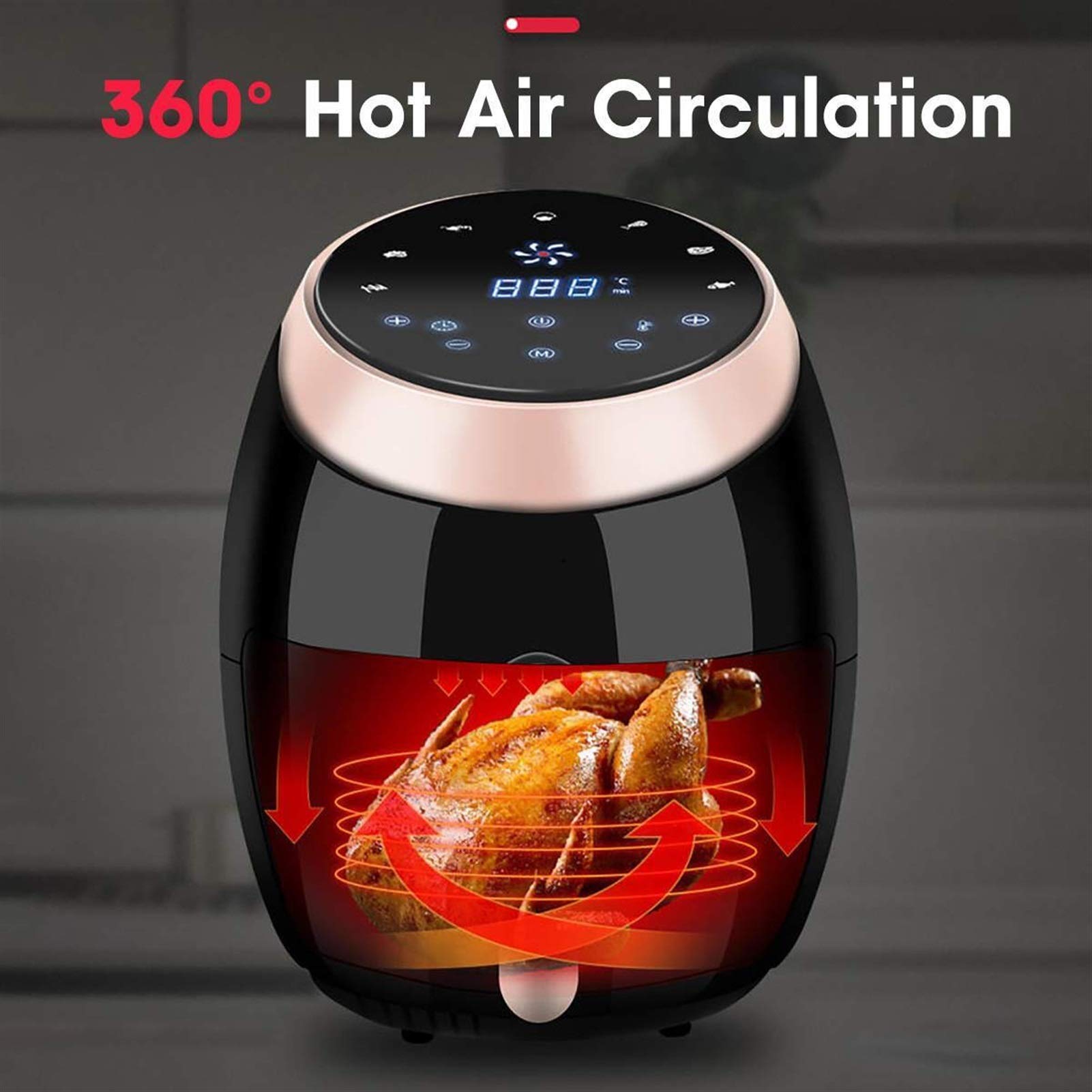 friggitrici ad aria Friggitrice ad aria Senza olio Home Intelligent 8L Friggitrice elettrica multifunzione di grande capacità Friggitrice elettrica senza olio Strumenti per friggitrice ad aria (Colore
