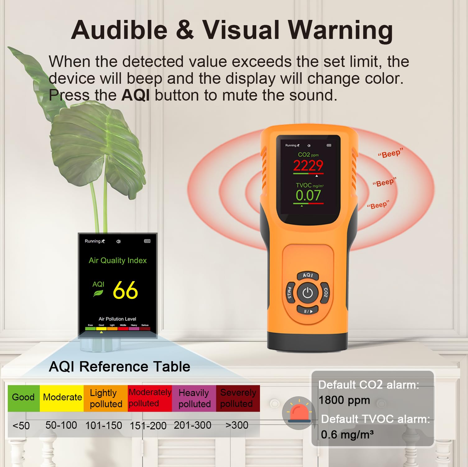 Snapklik.com : Portable 6-in-1 Air Quality Monitor Indoor Air Quality ...