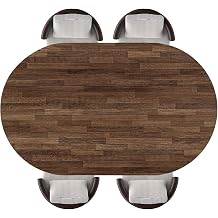 Oval Fitted Tablecloth Wood Texture Background Elastic Edged Waterproof Wipeable Table Top Protector for Indoor Outdoor Patio Use, Fits 42"x60" Oval Tables, Style135
