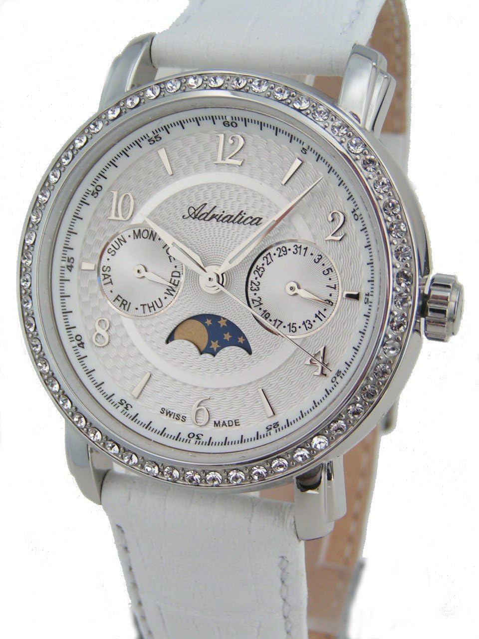 Women's Dress Watch with Day, Date and Moon Phase