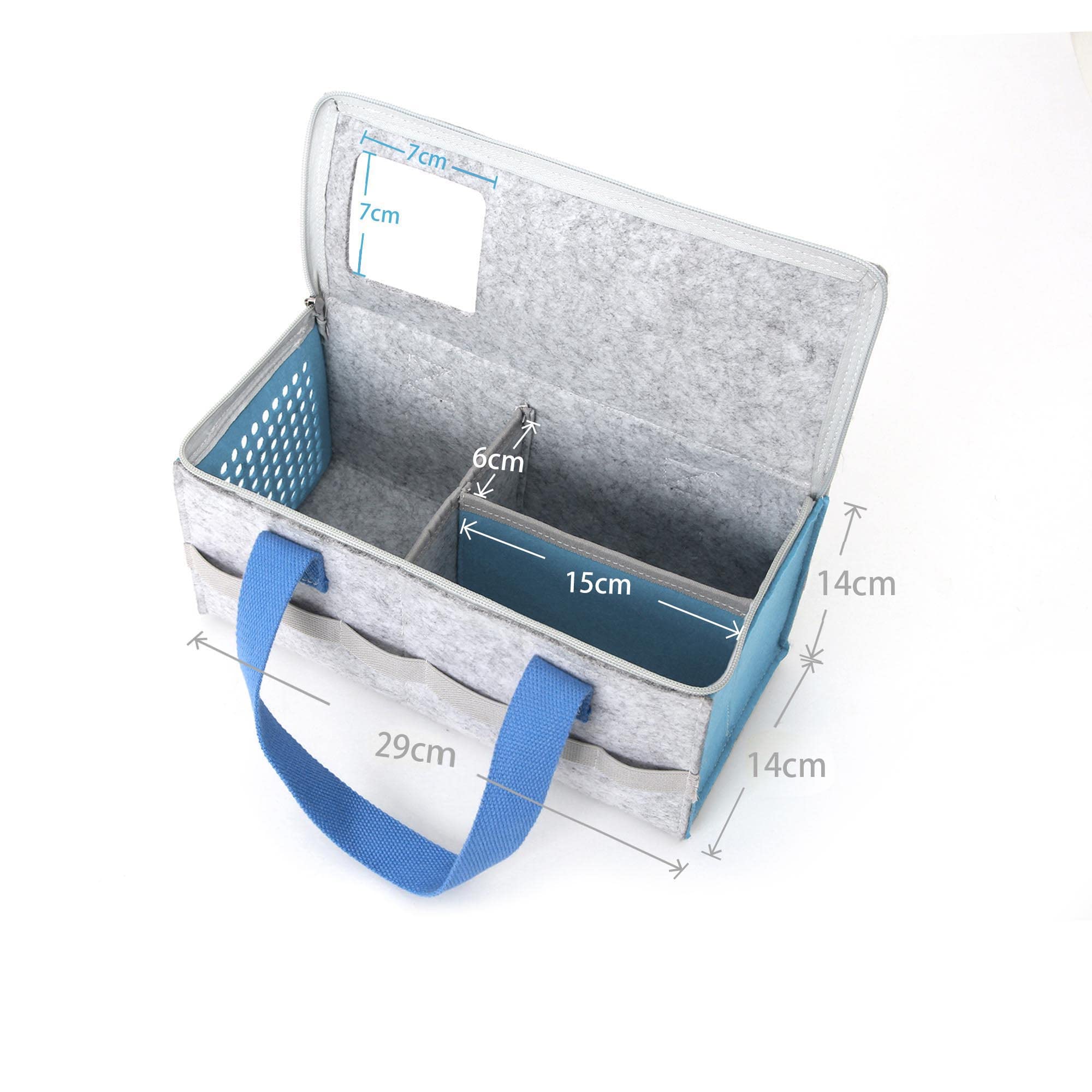 Custodia Da Viaggio LuckySign Per Toniebox E Personaggi | Organizer In Feltro Blu | Capienza 20-30 Tonies | 26x14x14 Cm | Leggera E Portatile