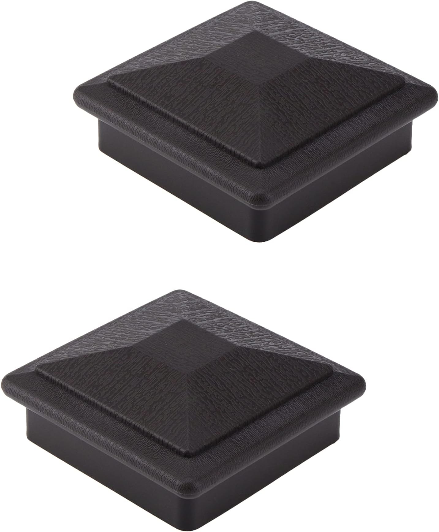 Coshar 4.7" x 4.7" Plastic Post Cap Cover Fence Post Caps for Wood Posts Fence of Decks (Dark Brown, 2 Pack)