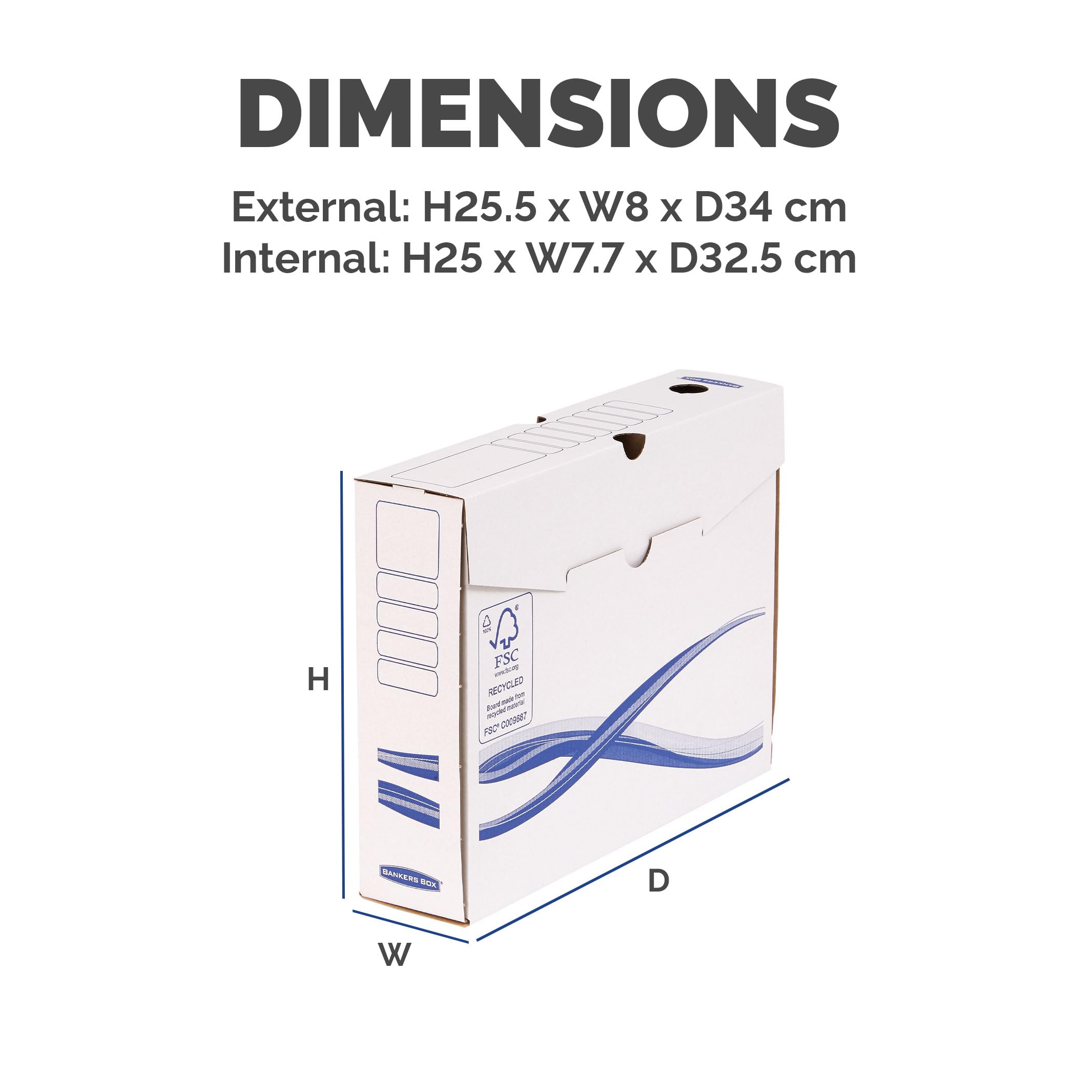 Bankers Box 4460102 Archivschachtel 25-er Pack A4+ Format, 80 mm