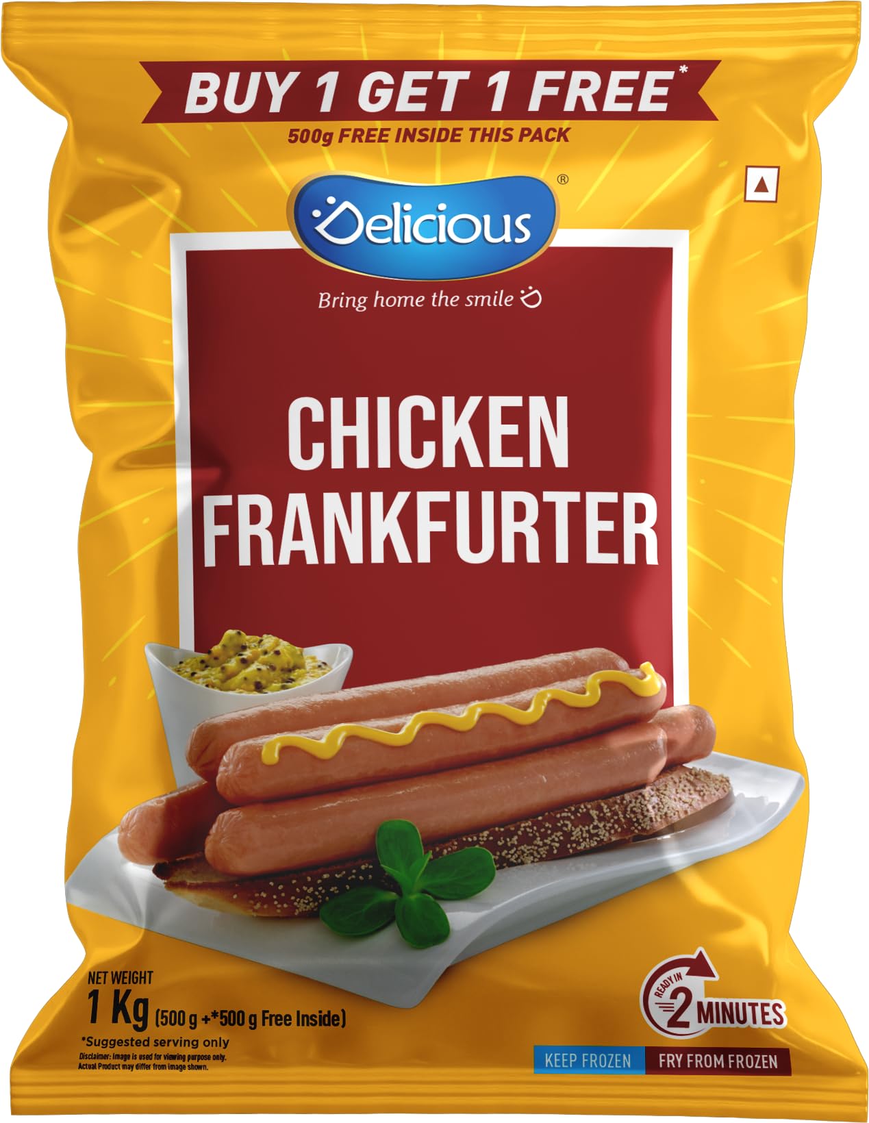 Chicken Frankfurter, 500g + 500g