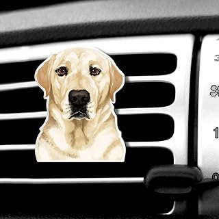 WIRESTER Fresh Scented Car Air Freshener Vent Clip, Decorative Accessories, Interior Decoration for Cars - Cute Cream Labrador Retriever Dog