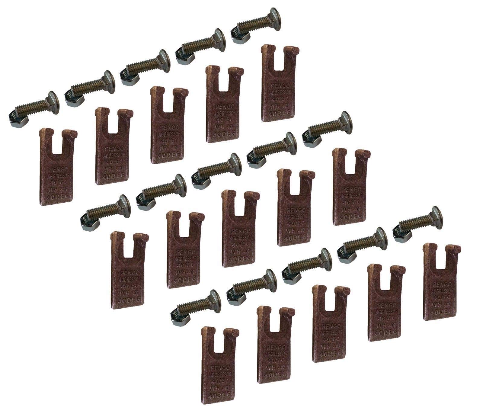15 Pengo 40/50 Degree Auger Teeth with Hardware, 134501 - fits Pengo Aggressor Auger.