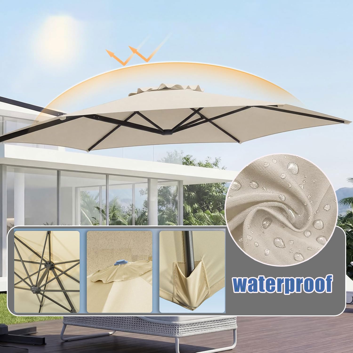 Générique Housse parasol déporté avec Scratch Autocollant toile