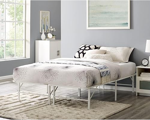 Miniatura 72 de Naomi Home Base de cama de metal de 14 pulgadas con plataforma de metal de alta resistencia (no necesita somier), color negro Negro -,Natural,Blanco