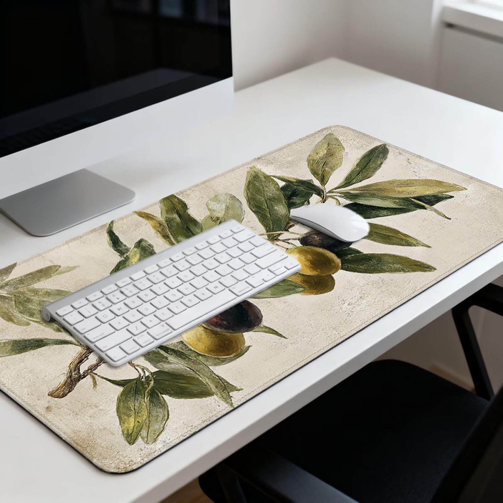 Podkładka pod mysz retro XXL 1200 x 600 mm, duża antypoślizgowa podkładka pod mysz do gier, akcesoria biurowe, wodoodporna podkładka pod mysz z zamykaną krawędzią do biura, domu i pokoju zabaw (drzewo