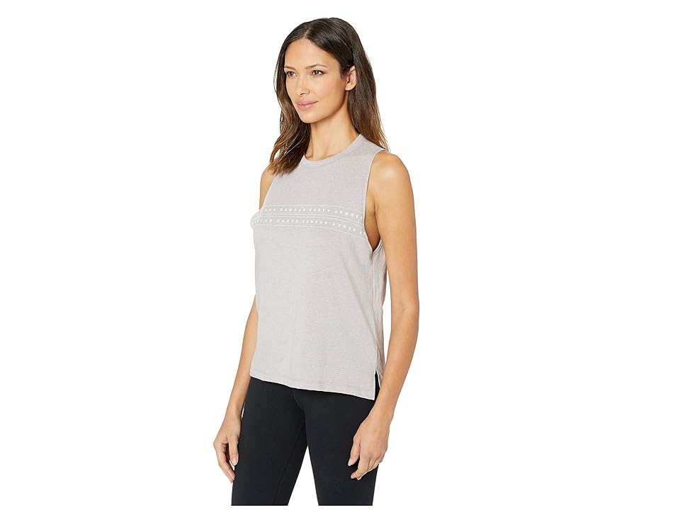 

Under Armour Graphic Muscle Tank (Tetra Gray Light Heather/White) Women's Clothing