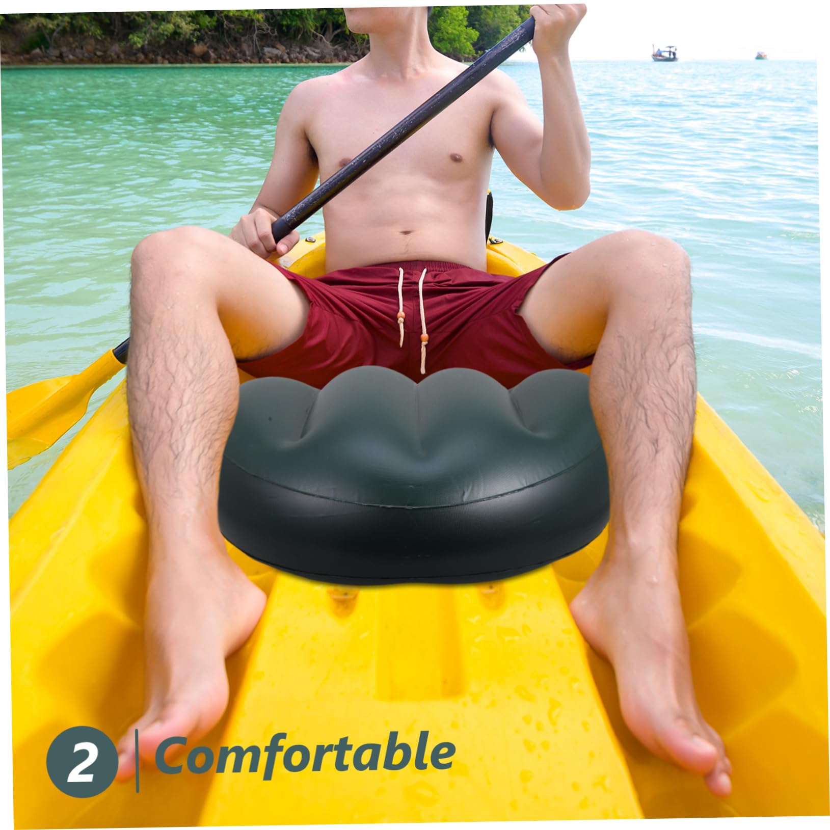 BCOATH Fishing Boat Seat Pad PVC Cushion for Boats Comfortable Durable Pressure -Weighted Stability