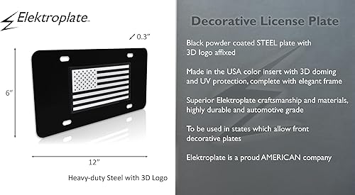 Miniatura 3 de Elektroplate Placa de matrícula negra con bandera de Estados Unidos invertida