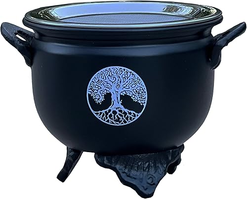 Quemador de incienso de carbón de metal grande (árbol de la vida)