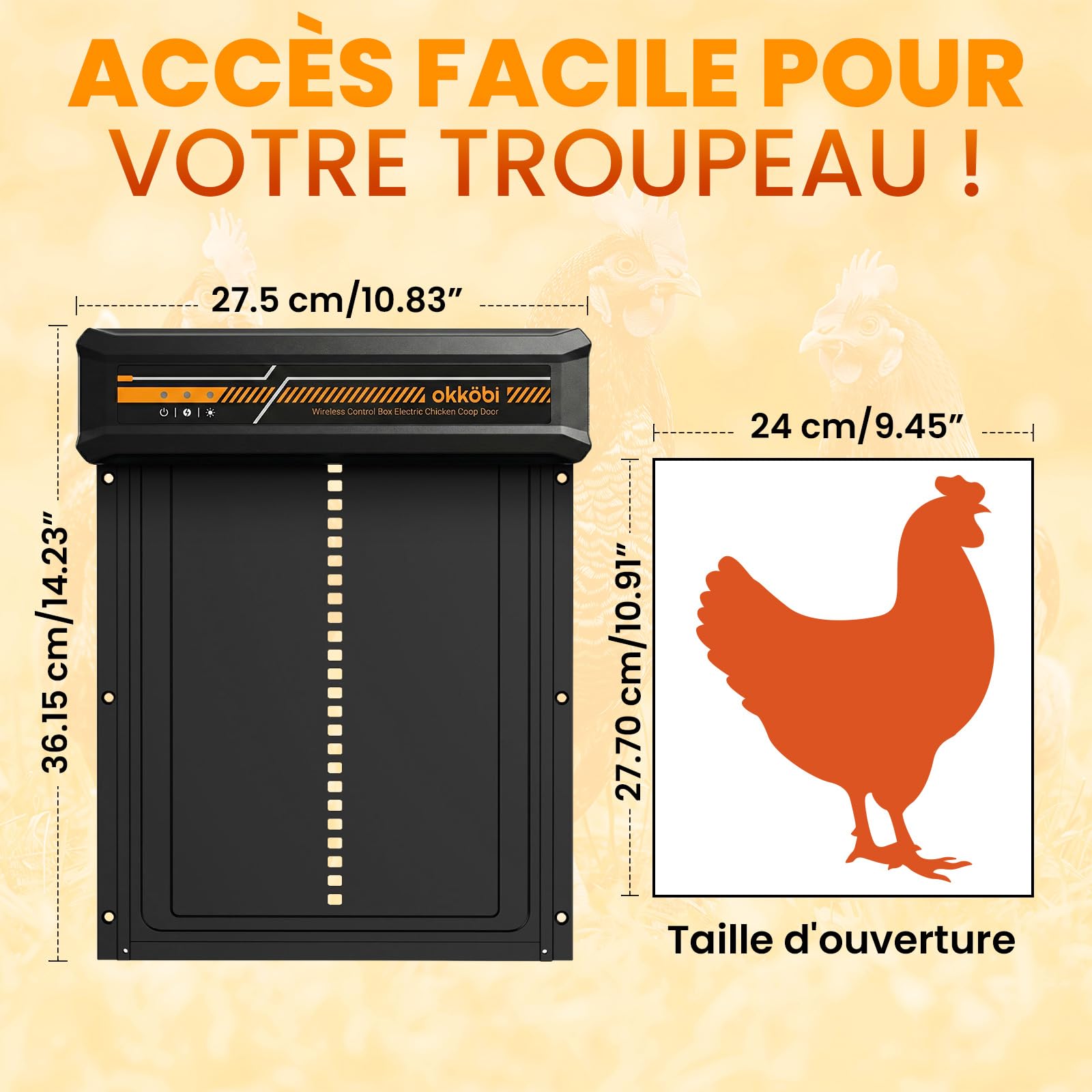 Porte Automatique de Poulailler Solaire - Boîtier de Contrôle sans Fil