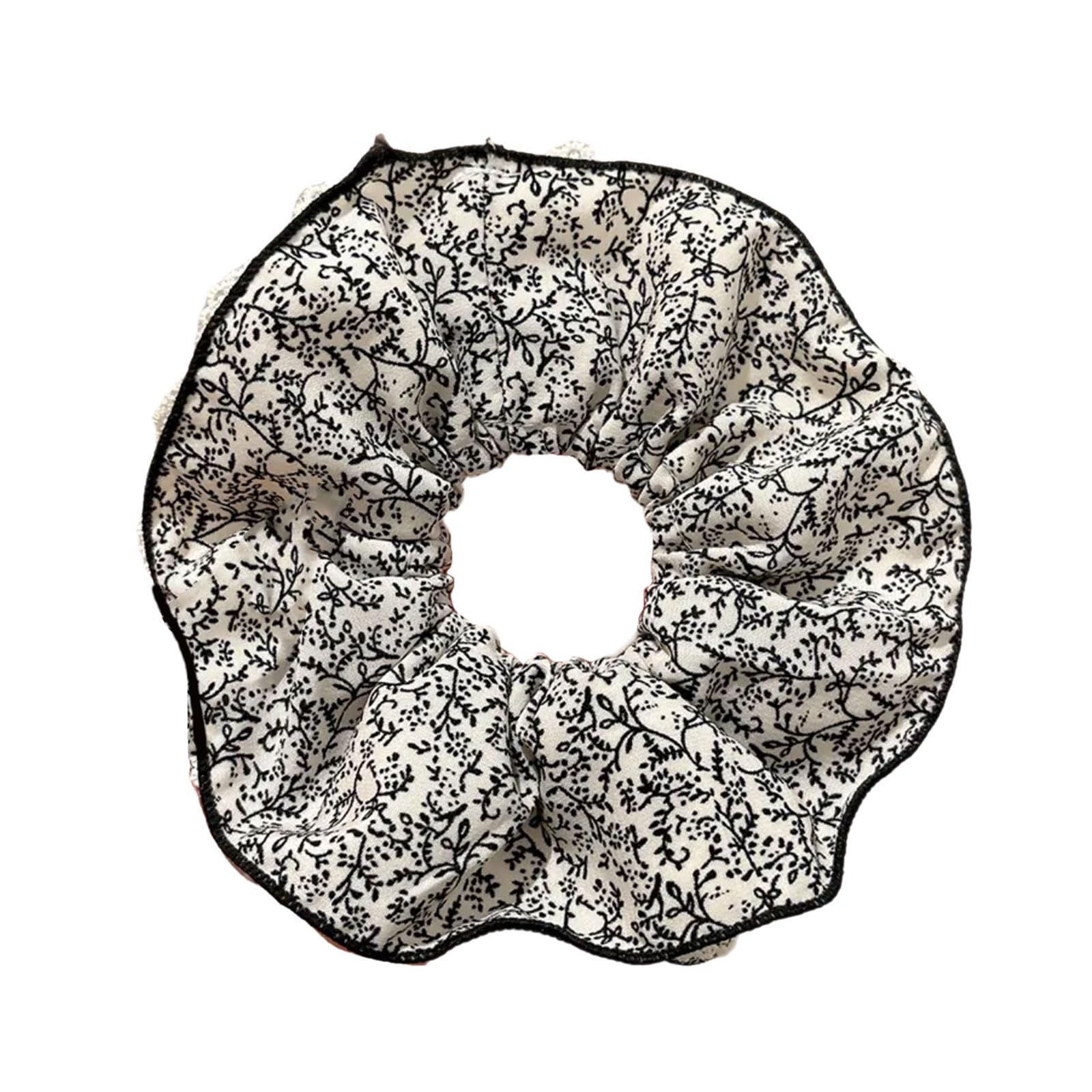 MICFENY Unique Charm Floral Lace Hair Scrunchies Elastic Hair Rope Hairband For Bun Hairstyles Soft Fabric Design