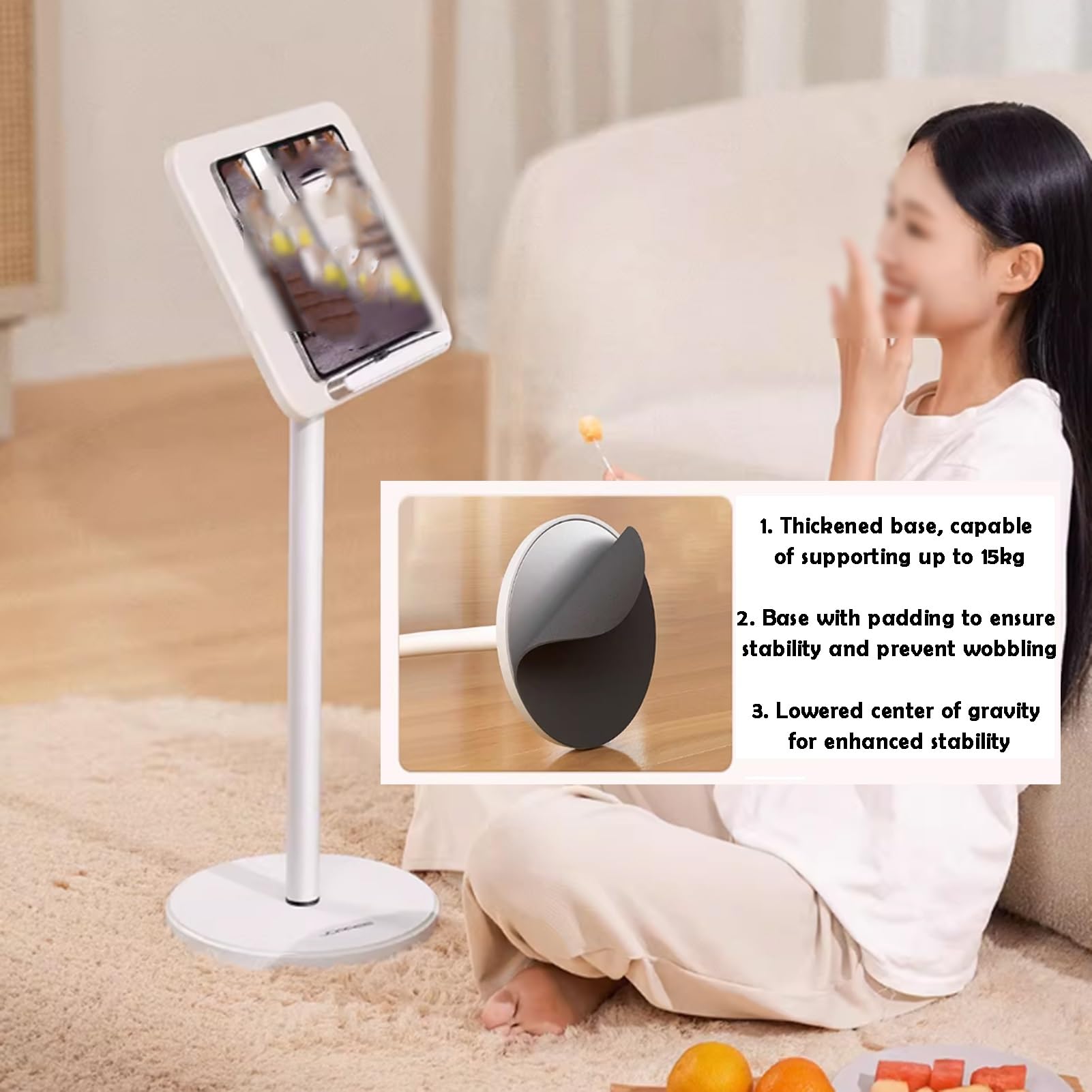 Leggio da pavimento regolabile, supporto portatile per lezione, casa e studio, ideale per insegnanti e studenti, altezza 86,5 cm