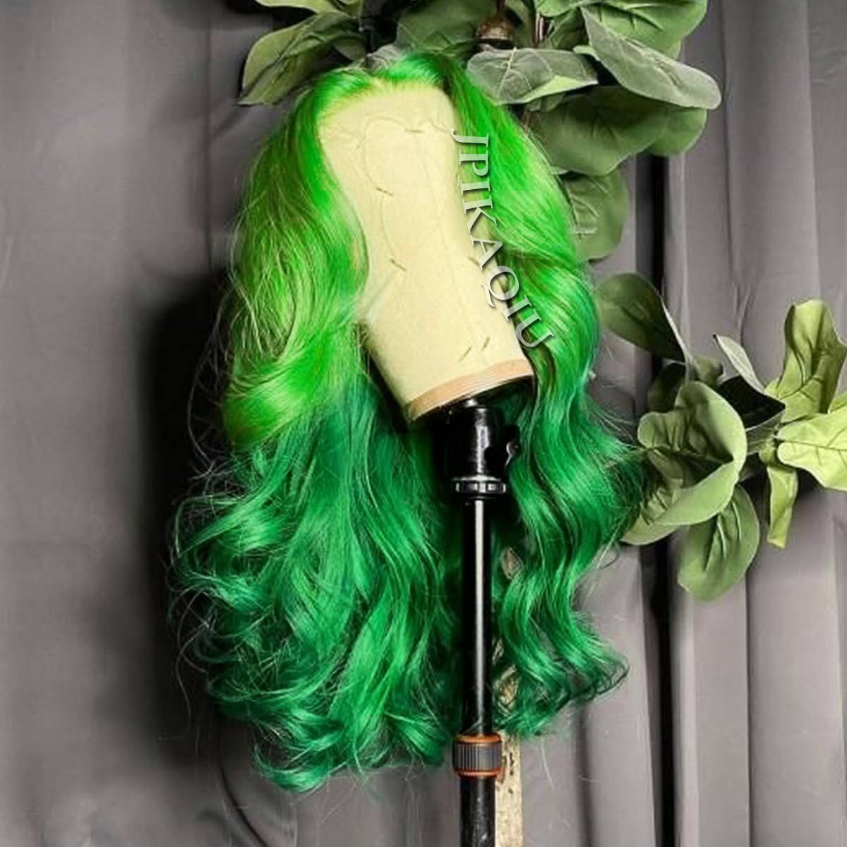 Parrucca frontale in pizzo verde scuro Ombre parrucche sintetiche frontali in pizzo per donne alla moda parrucca per capelli ondulati lunghi 24 pollici resistente al calore 13x4 HD parrucche