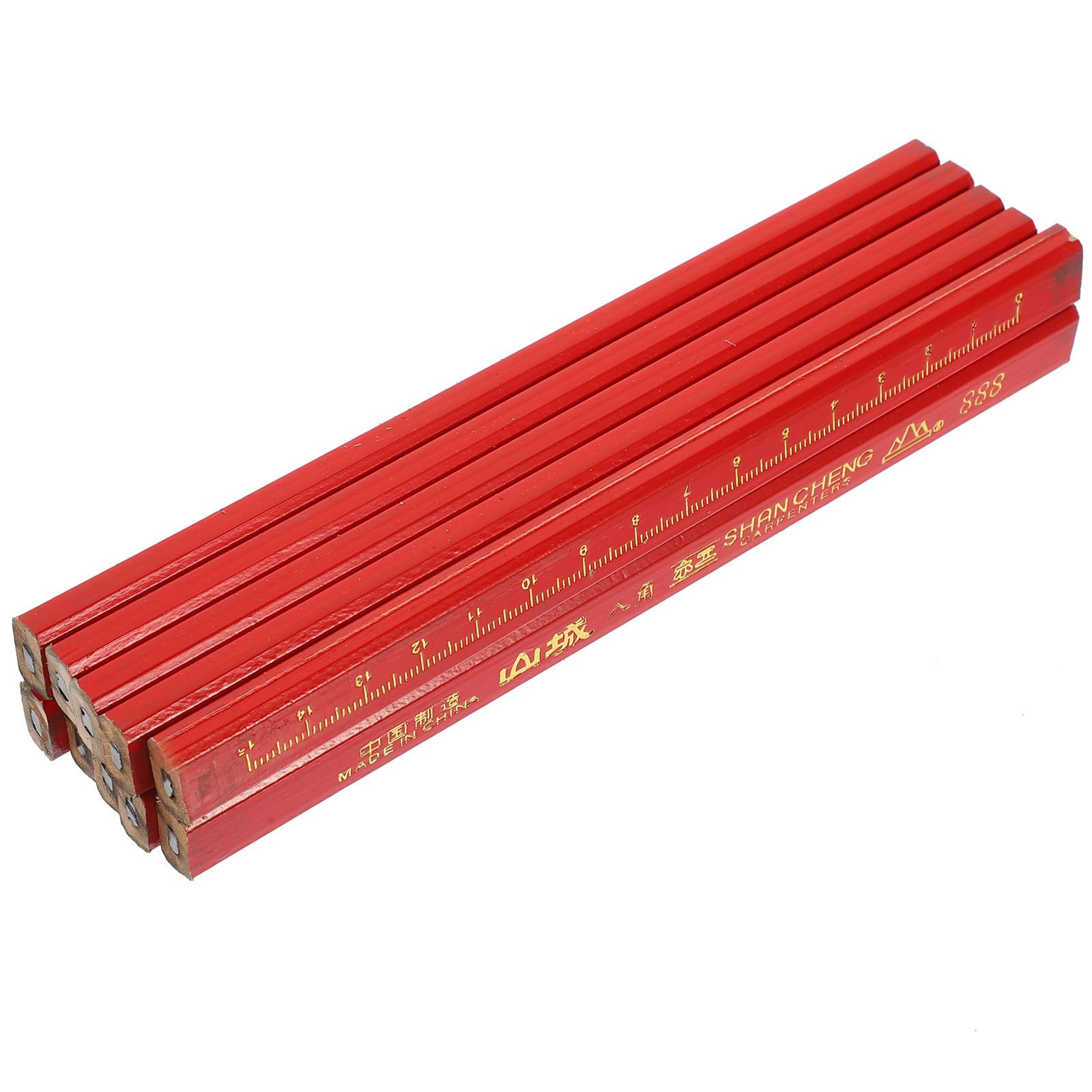 Lápices de Carpintero Diseño Cómodo 72 Octogonales de Madera Rojos Duros para Marcar Superficies Rugosas para Carpintería Profesional