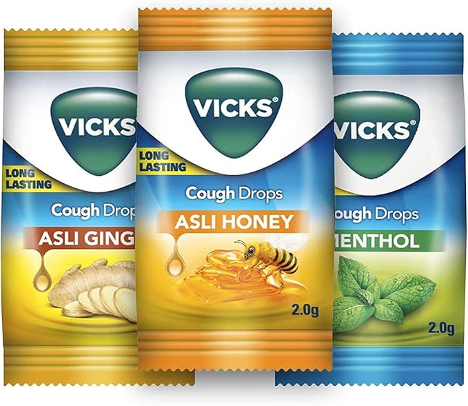 VICKS COUGH DROPS THROAT IRRITATION RELIEF 3 Flavors MentholHoney