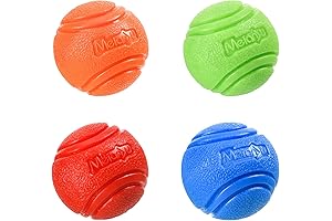 4 PCS Snug Rubber Dog Balls for Teeth Cleaning