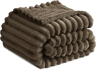 RUIKASI Kuscheldecke Flauschig Decke Braun - 150x200cm Fleecedecke Sofadecke Couchdecke für Wohnzimmer Deko Tagesdecke Blanket, Weiche Wolldecke Warme Korddecke als Wohn- & Kuscheldecken