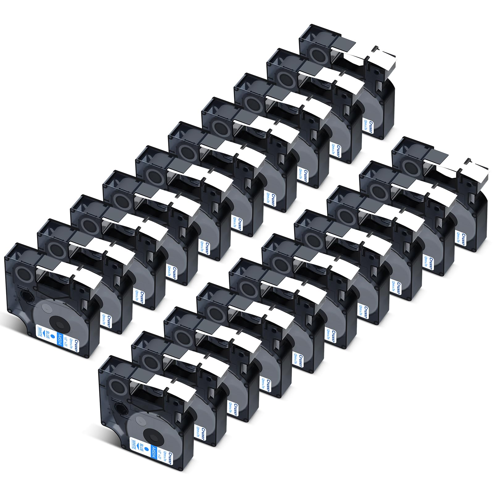 Cruxer Pack de 20 cintas de etiquetas compatibles con Dymo D1 45014 S0720540 A45014, azul sobre blanco, 12 mm x 7 m, repuesto para Dymo LabelManager 160 210D 500TS Labelpoint 100 350 Labelwriter DUO