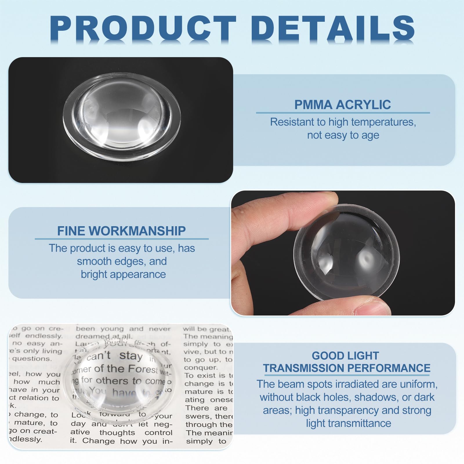 PATIKIL Diameter 42mm Flat Convex Lens - Image 3