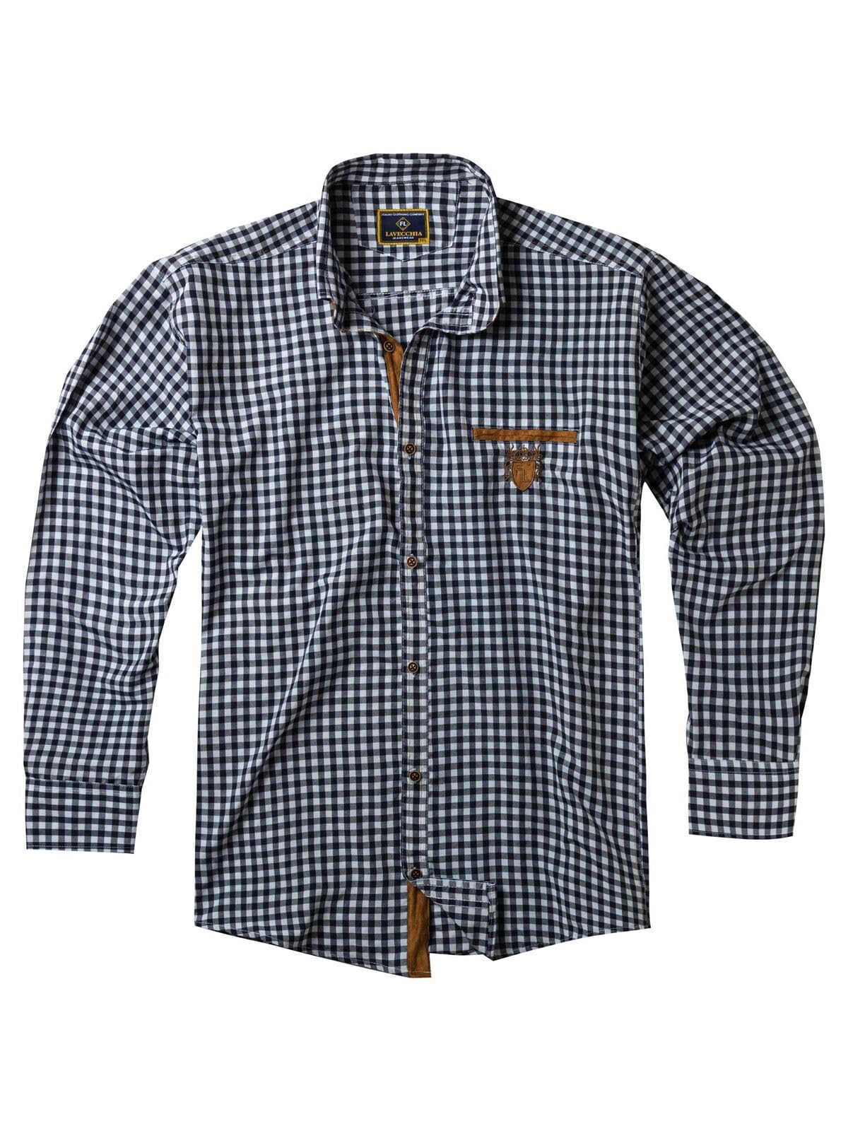 Lavecchia Camisa de manga larga para hombre a cuadros de tallas grandes camisa de manga larga a cuadros Tiempo libre LV-1981