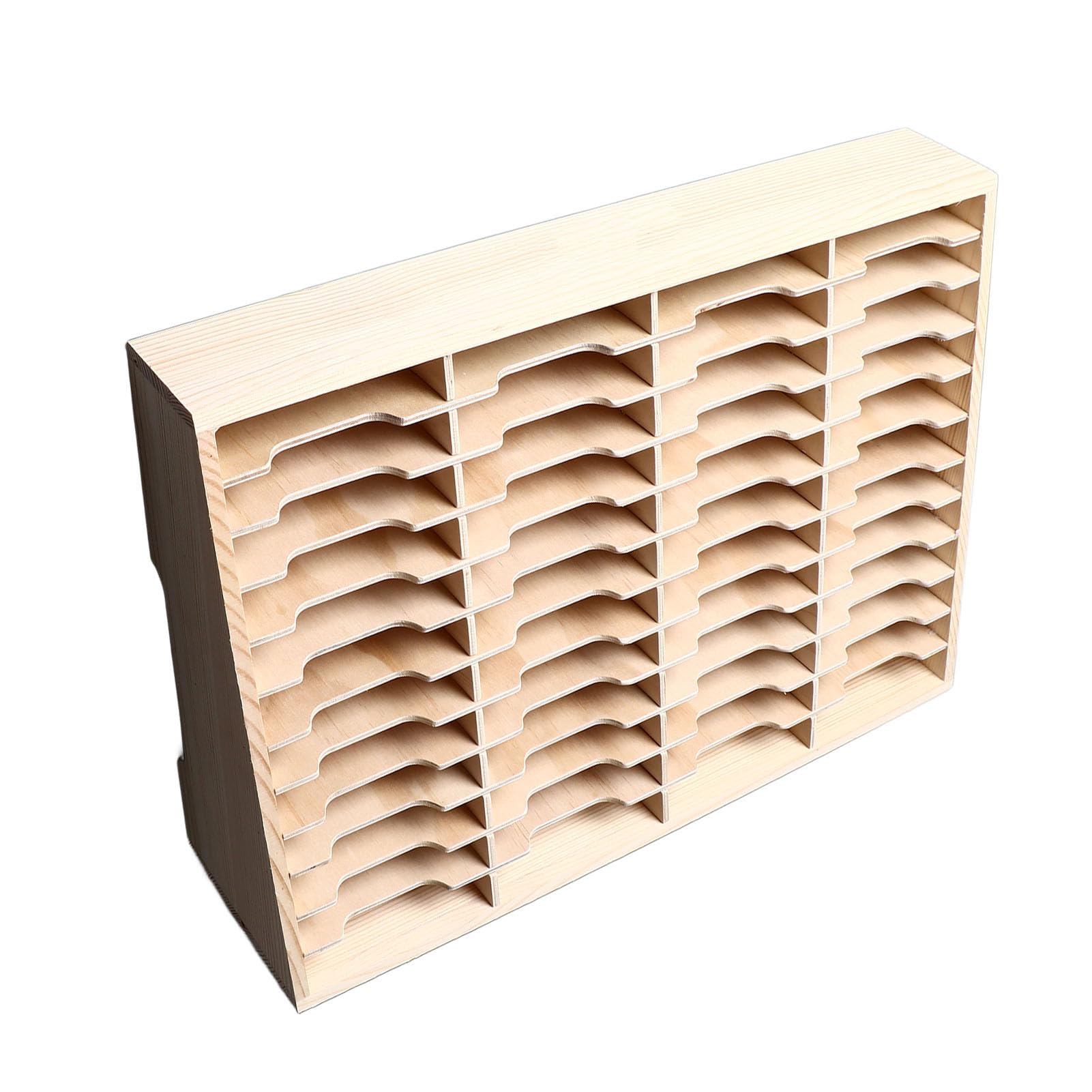 Scatola Porta Cellulare Organizer in Legno di Grande capacità 48 Scomparti per Casa, Ufficio, Classe, Legno di Pino Premium