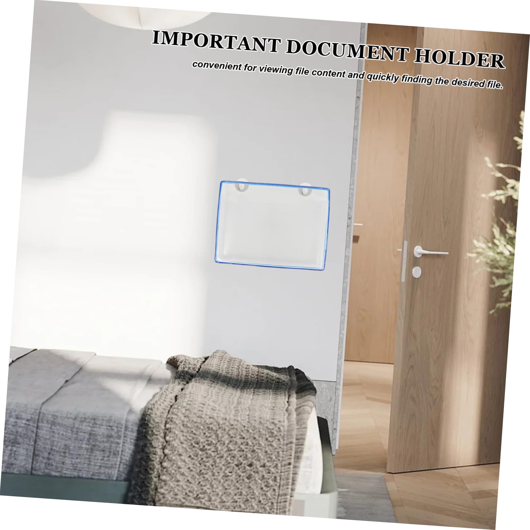 ERINGOGO A4 Document Bag Double Hooks Wall-mounted Organizer File Holder Office School Stylish