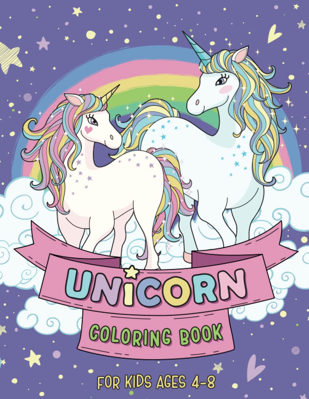 Unicorn Coloring Book for kids ages 4-8: 51 unique and cute coloring pages