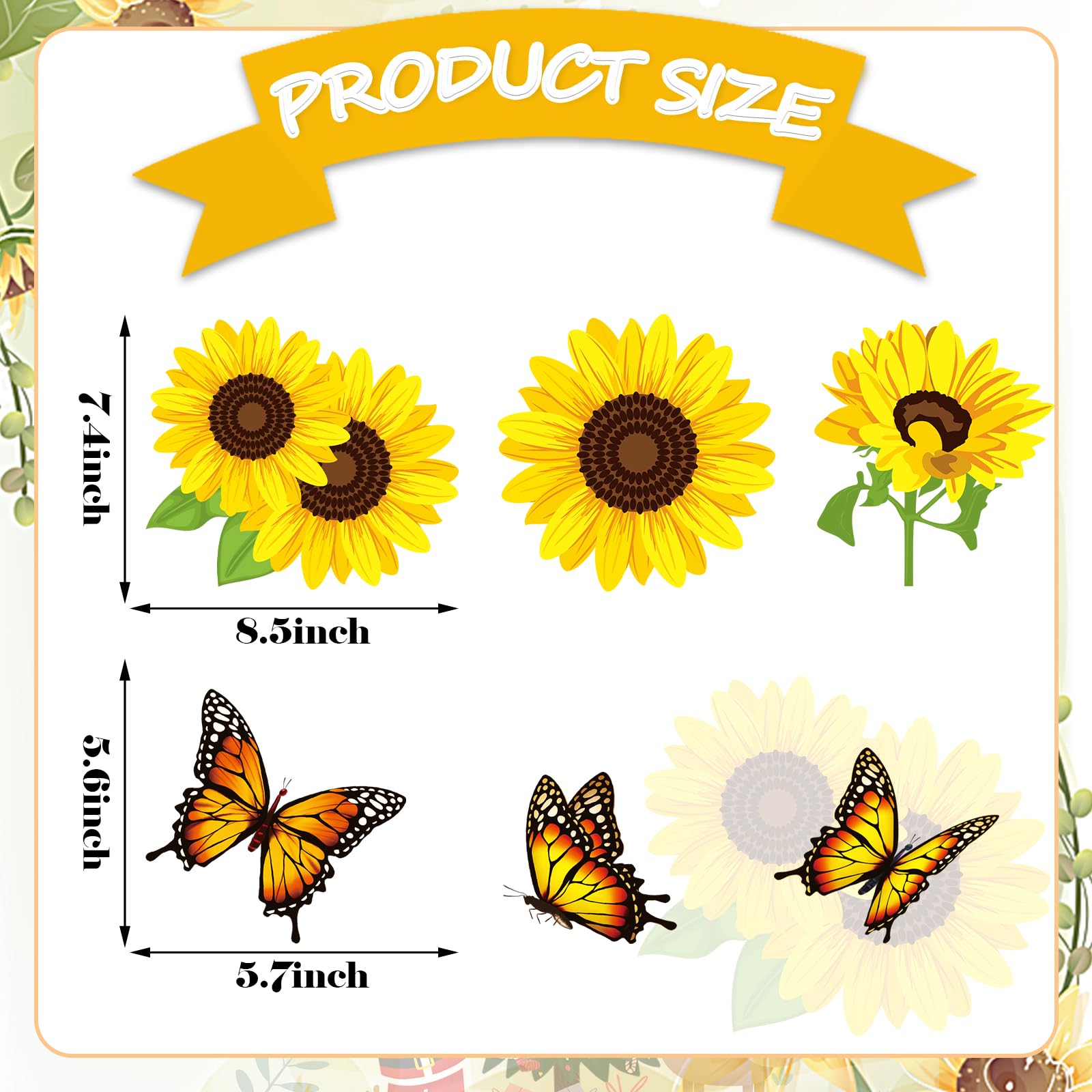 24-Pack Colorful Floral Butterfly Magnets - Fun Decals For Garage Door, Fridge & More - View #8